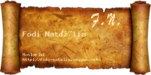 Fodi Natália névjegykártya